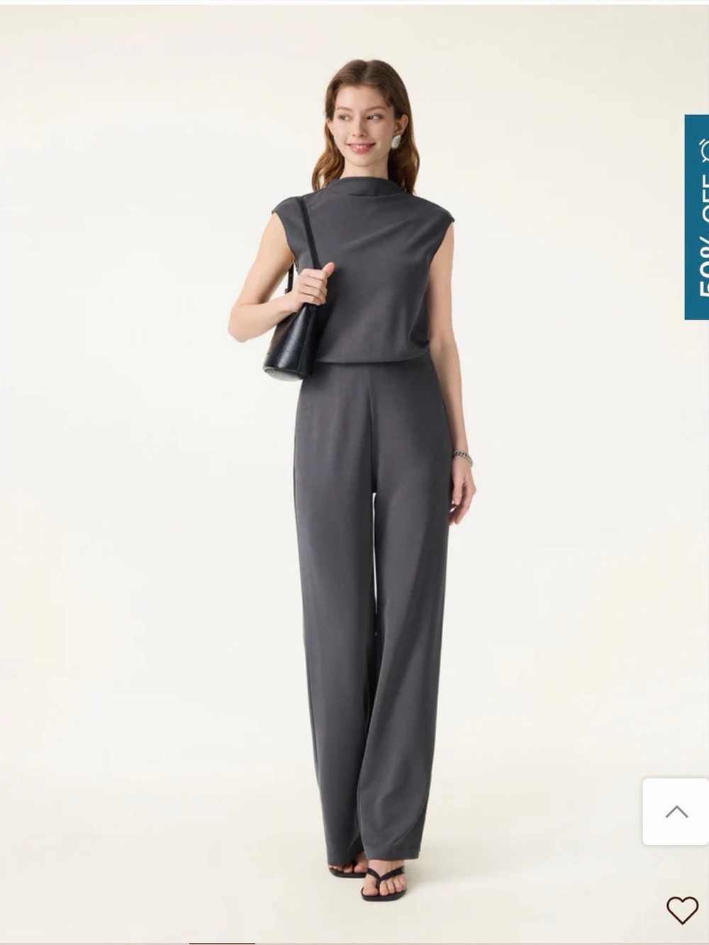 OGL Charcoal Sleeveless Wide-Leg Jumpsuit